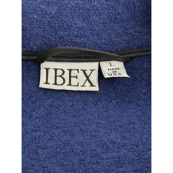 IBEX Men’s Large 100% New Wool Heavy Jacket Sweater Coat Black/  Blue Zip up USA - Picture 3 of 16
